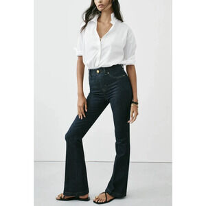 Spanx SPANXshape EveryWear Flare Jeans Slimming Raw Indigo Dark Wash Small